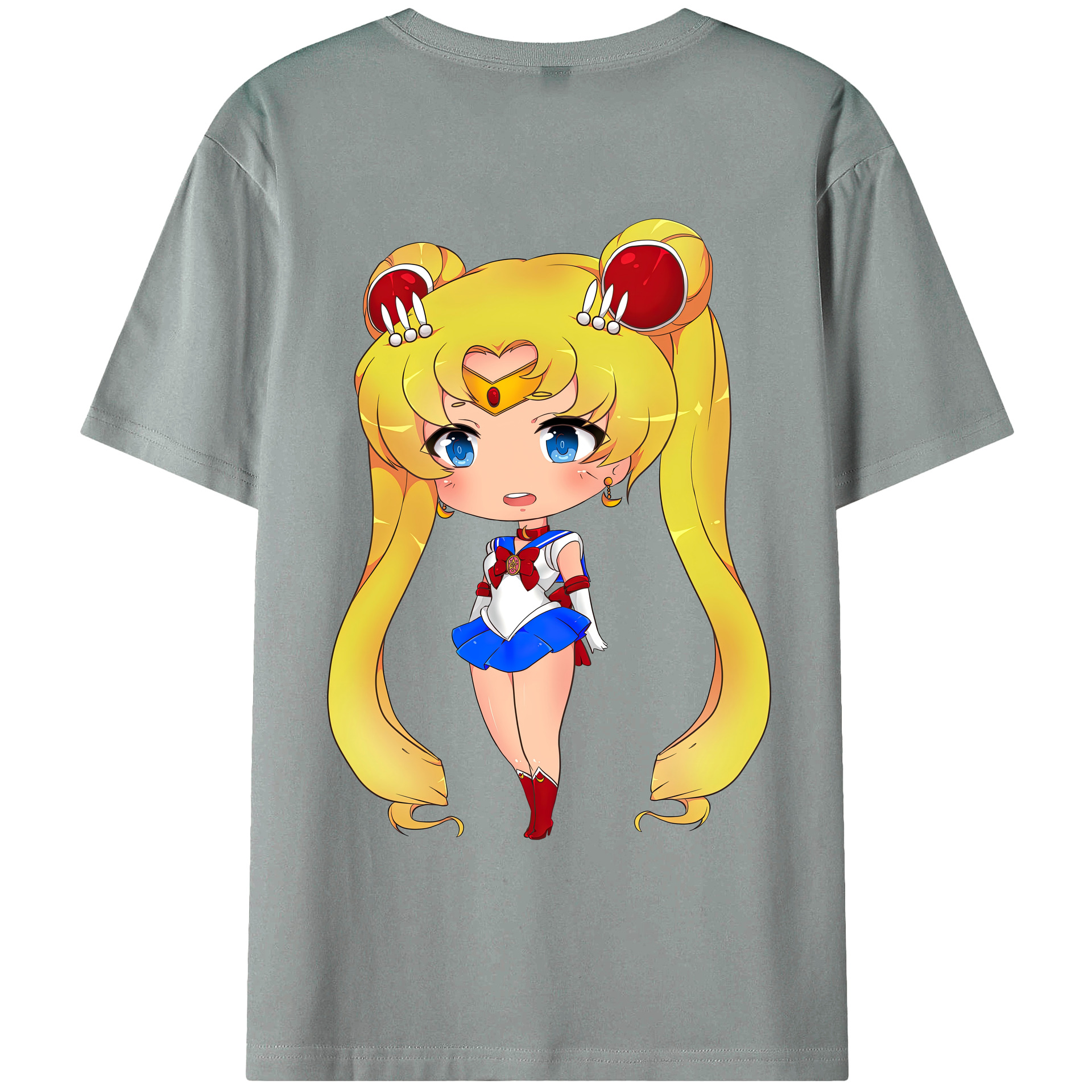 （画像用） 美少女戦士セーラームーン 月野 うさぎ つきの うさぎ Sailor Moon Tsukino Usagi 綿100％ メンズ半袖Tシャツ（バックプリント） 通気性